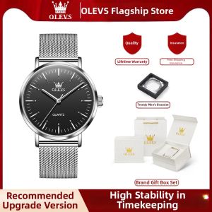 OLEVS | Mens Elegant Black Samurai Slim Waterproof Watch