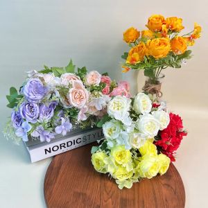 Tanaman Hias Bunga Tangkai Mawar Artificial Rose Flower Dekorasi Rumah Buatan COD PBP205