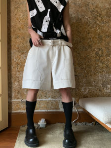 Comfortable Loose Wide Leg Shorts for Men with Belt Casual Summer Essential by ESC MAN STUDIO Youthful Korean Style All Seasons