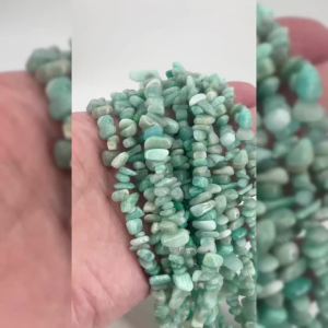 5-8mm Natural Stone Chip Shape Beads Green Amazonite Irregular Loose Gemstone Bead for Women Jewelry Making Bracelet Necklace