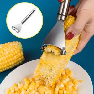 🔥430 Round Tube Corn Peeler Stainless Steel Corn Stripper Corns Threshing Corn Thresher Stripper Peeler Corn Kerneler Peeler Fruit Vegetable Kitchen Gadgets