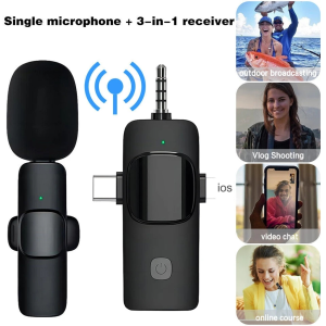 Micro Thu Âm Không Dây Cài Áo K35 Bộ 1Mic Và 2Mic Jack 3.5mm Picom Cho Điện Thoại Máy Ảnh