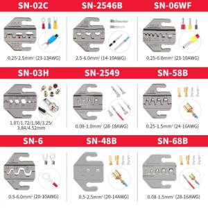 Bộ Dụng Cụ Kẹp Dây Cáp SN Series Kìm 4mm Mỏ Kẹp Đa Năng Dùng Cho Cáp Không Cách Điện/cáp Năng Lượng Mặt Trời/cáp Đầu Cos/cáp Đồng Trục/đầu Nối Dạng Thùng Mở Thép Hợp Kim Sử Dụng Được Cho Cả Hai Tay