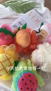 Bông Tắm Tạo Bọt Hình Trái Cây Hoa Quả Ngộ Nghĩnh Mềm Mại Cho Da Trẻ