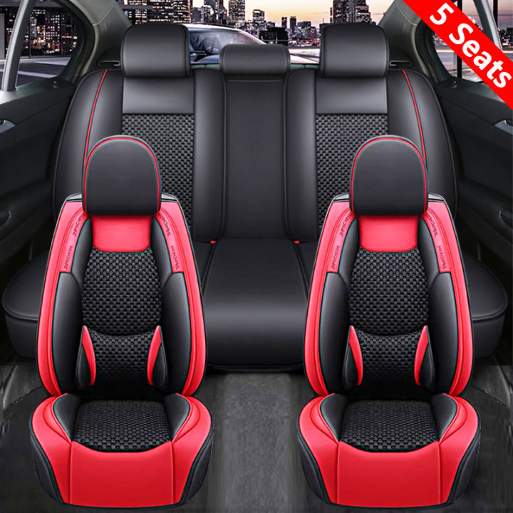 Kia Car Seat Covers Setfull Coverage Leather Ice Silk Seat Protector With Fixed Lumbar Support 3004