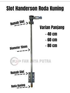 Grendel Slot Handerson Roda Kuning | Slot Pintu Handerson Pintu Lipat Pintu Garasi Roda Kuning