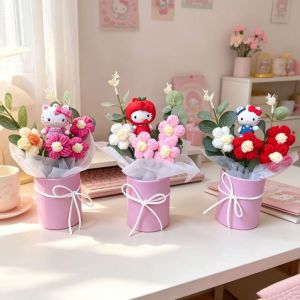 Sanrio | Handmade Crochet Flowers Genuine Sanrio Characters Handmade Bouquet Arrangement Home Table Decor & Gift For Woman Wife Mom