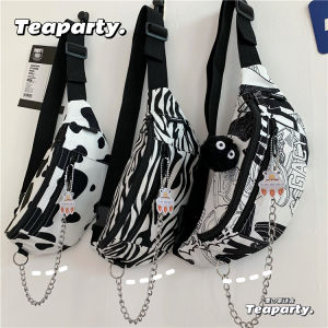 South Korea Ins Japanese Style Harajuku Parka Chest Bag Mens and Womens Dark Students Crossbody Bag Chic Hong Kong Street Shot Waist Bag Fashion