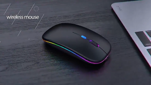 SANSONIC Wireless Mouse Bluetooth Rechargeable Mouse Ultra-thin Silent LED Colorful Backlit Gaming Mouse For iPad Computer Laptop PC