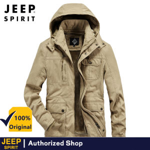 Jeep tinh thần nam nhiều túi làm việc phù hợp với mùa đông dày áo khoác Jacket ấm