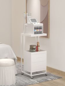 Mobile Beauty Salon Equipment Small Bubble Base Stand Tool Cart Cosmetic Instrument Holder Adjustable Height Roller Wheels