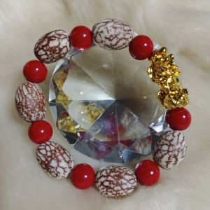Red Agate Bracelet w/Buto ng Sinukuan PiYao