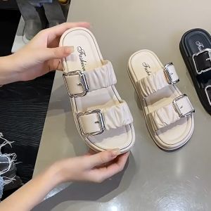 Womens Korean Style Wedges Sandal Thick Sole Non-slip Sandal Outdoor Slippers