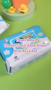 Hegerbaby TenderTouch Aqua Wipes – 100% Pure Water Safe for All Ages 80 Sheets Large Pack