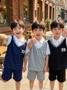 Korean Style Academic Polo T-Shirt Short Sleeve
