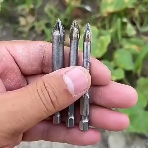 [✅SG Ready Stock] 5Pcs Drill Bits 3/4/5/6/7mm Cross Hex Tile Bits Universal Glass Ceramic Concrete Hole Op Cerener Alloy