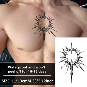 Halo chest and arm waterproof temporary tattoo sticker lasts 1-2 weeks realistic semi-permanent fake tattoo