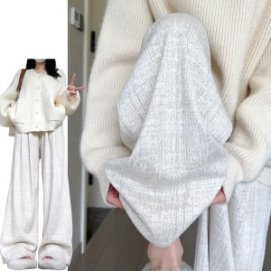 Laid-back High Waist Straight Leg Pants Womens Spring Autumn 2024 New Textured Pleated Sembach Pants Slimming Wide Leg Pants