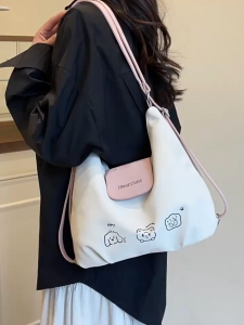 Tas Bahu Cewek Gendong Rantai Versatile Tote Bag Tas Premium Tas Selempang Y2k Tas Selempang Unik