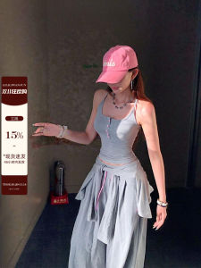 Li Wan Jun Womens Slim Fit U-Neck Workwear Tank Top Cotton Blend Short Style Underwear And Outerwear Casual Summer Fashion