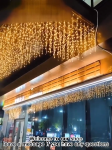 lampu kelip kelip raya 4M 96LED Fairy Lights Outdoor Waterproof Garden String Light Curtain Lights Raya Decoration Light