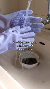 Sarung Tangan Cuci Piring Bahan Silicon Sarung Tangan Karet Serbaguna Tahan Panas Reusable