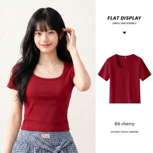 spao | Áo Thun Cổ Vuông Phù Hợp Người Gầy Kích Thước Nhỏ