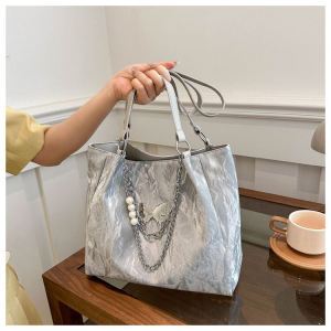 Just Star Commuter bag Womens Large Capacity New Silver Womens Tote Bag Shoulder bag for college students in class