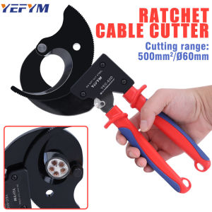 Ratcheting Cable Cutters Wire Pliers YEC-60D Heavy Duty Wire Cutters For Multi-Strand Aluminum & Copper Cables up to 500mm²