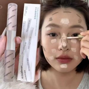 【Grilrigrin】Double-head Face Contouring Brighten Stick Liquid Nose Shadow Natural Waterproofing Grayish-brown Tone Contour Brighten Makeup