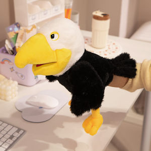 35cm Kawaii Bird Stuffed Plush Hand Puppets Toucan Parrot Owl Flamingo bald eagle Educational Toys For Family Playgame Time Doll
