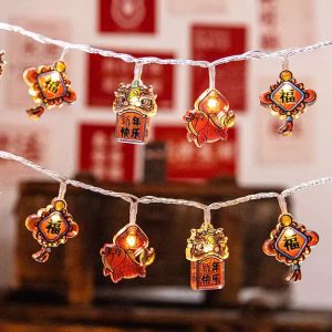 1.6M 10Led Chinese Spring Festival String Lights Hanging Ornaments Home New Year Bedroom Living Room Decoration Party Supplies