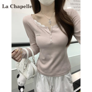 La Chapelle | Sweet Style Lace Trim Long Sleeve T-shirt Autumn/Winter Season