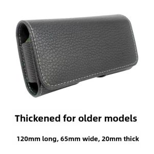 Durable Belt Clip Mobile Phone Bag for Men Leather Cover Waist Bag Senior  Crossbody Belt on Style Business OL Pure Color