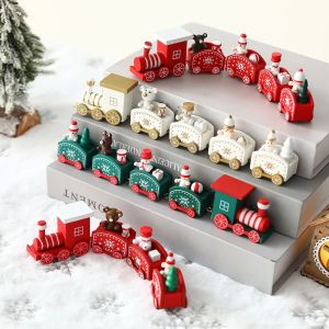 🚂Christmas 4 Knots Cartoon Train Ornament Decoration for Home Kids Gift Xmas New Year Festival Party Decor 圣诞小火车