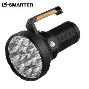 ESMARTER | Đèn Pin Cầm Tay Siêu Sáng 16xP50 Ultra Strong Light Sử Dụng 4 Pin 18650 Tản Nhiệt Thông Minh Bằng Quạt Chống Nước Bóng Đèn LED Dành Cho Người Lớn (nam/nữ)