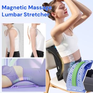 Magnetic Therapy Acupuncture Massage Lumbar Stretcher Back Support Device Spinal Decompression Pain Reliever Device Magic Orthotic