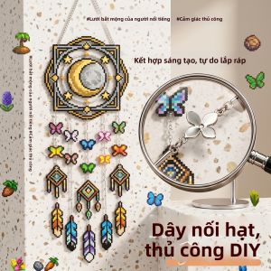 YUGUANG | Chuông Gió và Móc Khóa DIY Hình Cỏ Bốn Lá với Dây Kéo Dài