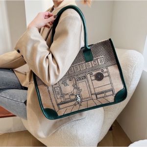 Túi vải canvas Starbucks size 40 _Túi tote đeo vai nữ size lớn _ Túi xách size 40 cỡ đại có khoá kéo
