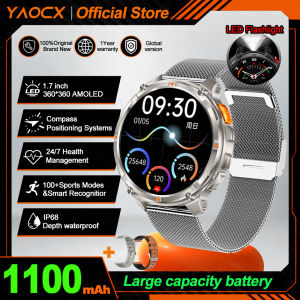 2026 Sports Watch Multiple Sports Compass Modes Outdoor Flashlight Bluetooth Call 1100mAh Battery Health Monitoring Smart Watch