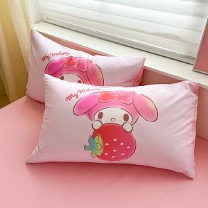 Pink Cotton Kitty Cat Pillowcase Single Pure Cotton Childrens Cartoon Kitty Mouse Pillowcase Home Use 48*74 Cute
