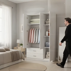 Cabinet for clothes wooden wardrobe cabinetssimple wardrobeLarge capacity storage wardrobe in bedroom