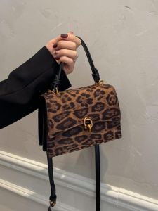 Leopard Print Small Square Bag Female 2024 New Arrival Fashion Crossbody Bag Fancy Easiest for Match Commuter Bag Minimalist Shoulder Messenger Bag