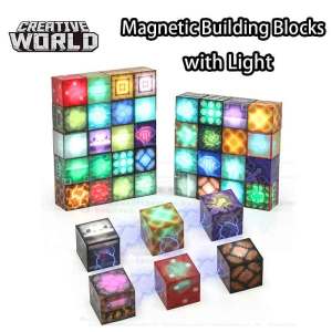 Magnetic Building Blocks Mine World Cube Magnet World Set for Kid Age DIY Model Children Stem Best Montessori Sensory Toy