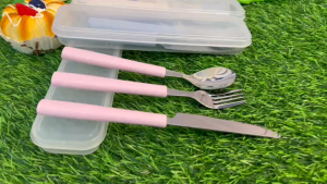 ช้อนส้อมสแตนเลสพกพา 8031H-1 ช้อนส้อมพกพา ช้อนส้อมมีใบมีด กล่องใส่ช้อน ชุดช้อนส้อมสแตนเลส กล่องช้อนส้อม