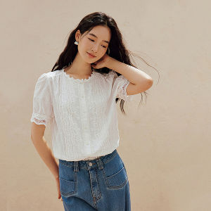 INMAN | Áo Blouse Voan Cotton Tay Ngắn Mới Hè 2026