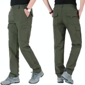 Mens Casual Cargo Trousers Outdoor Sports Pants Multi Pockets Elastic Tactical Pant Waterproof Men Clothing Thin Style
