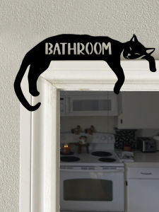 1Pc Black Cat Door Topper Decoration Door Lintel Letters And Signs – Wooden Over Door Frame Decor,Home Decor Wall Art Decoration