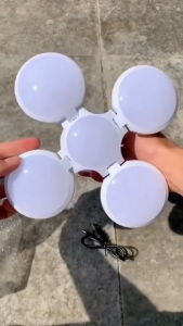 Bóng Đèn 4 Cánh Gấp Gọn Có Móc Treo 3 Chế Độ Sáng Thông Minh Đèn Treo Trần Tích Điện Sạc Năng Lượng Mặt Trời Đa Năng