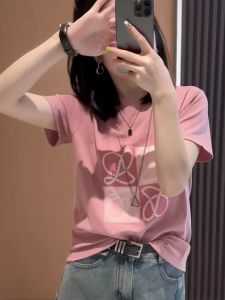 Summer Fashion round Neck Short Sleeve T-Shirt Women Loose Slimming Short Style Cotton Commute Korean Version Printed Top